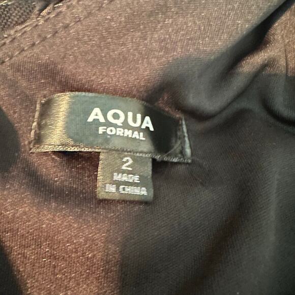 AQUA Long Sleeve Embroidered Formal Dress Black Size US 2 - Picture 3 of 11